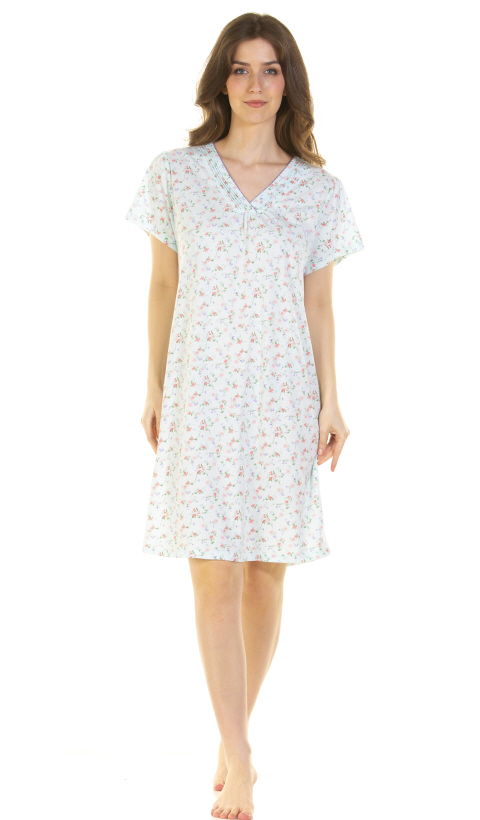 La Marquise Pleated Susan Cotton Rich Short Sleeve Nightdress